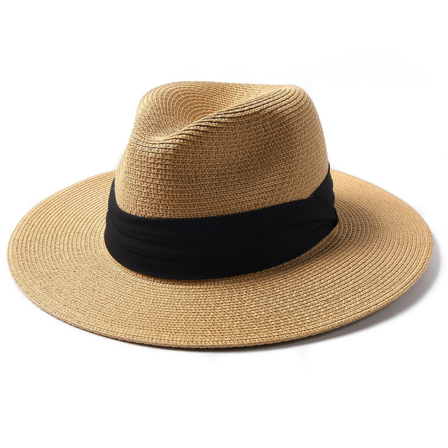 Packable Straw Fedora Panama Sun Summer Beach Hat Cuban Trilby