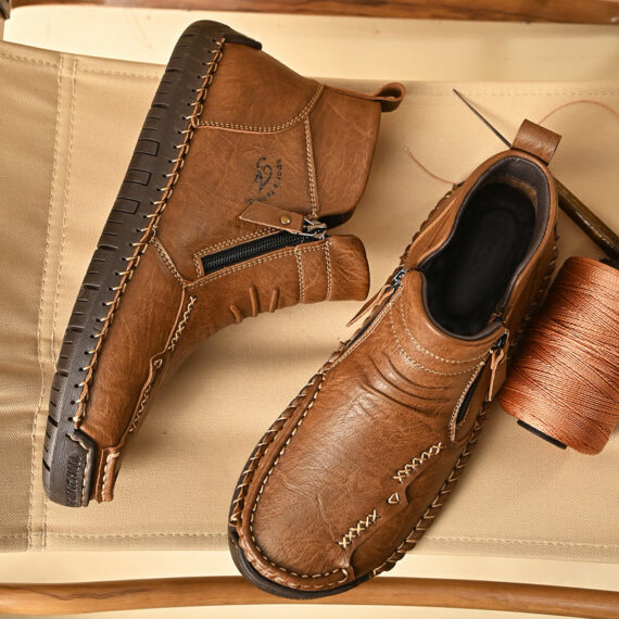 Mostelo – Men’s Soft And Breathable Zipper Outdoor Tooling Boots V2