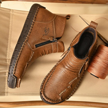 Mostelo – Men’s Soft And Breathable Zipper Outdoor Tooling Boots V2