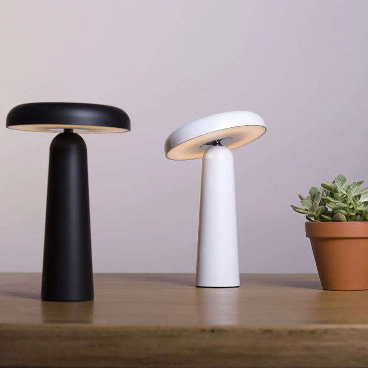 Mushroom LED Table Lamp - Tiltable Lampshade & Stepless Dimmable Touch Control Night Light