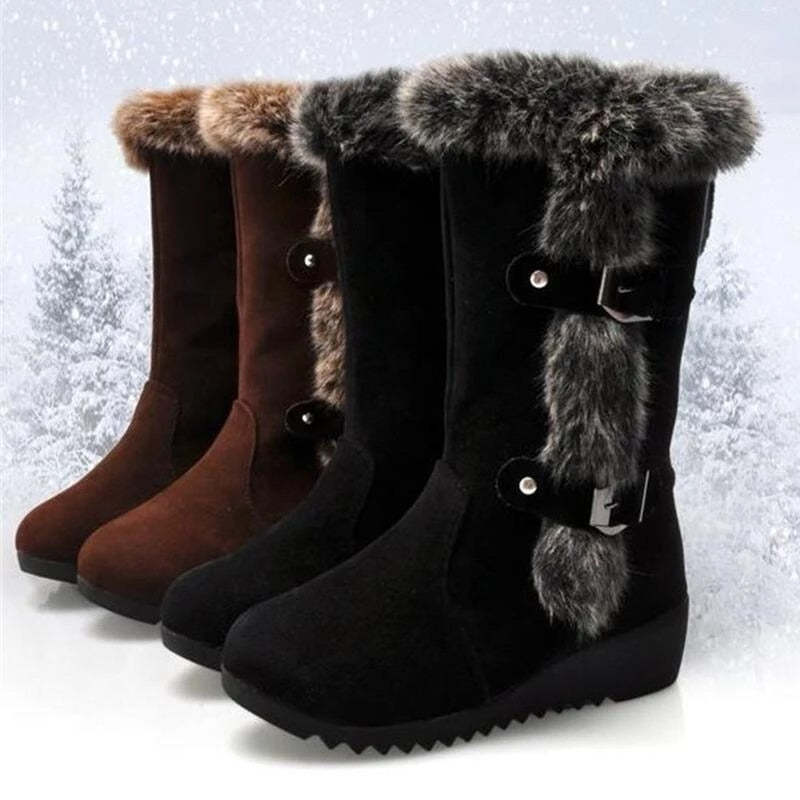 Mid-Calf Boots Fur New Trend 2024 Winter Shoes