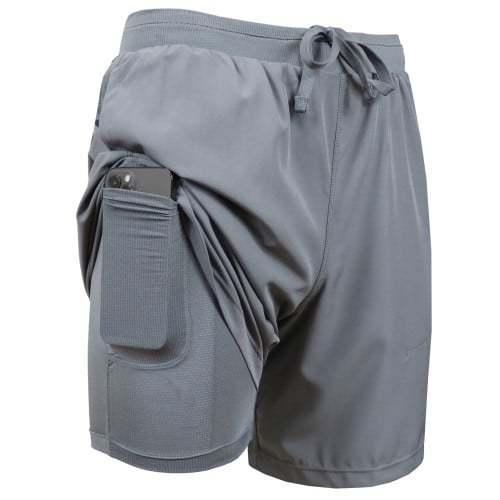 🔥Men's 2 in 1 Stretch Active Quick Dry Gym Running Shorts With Liner