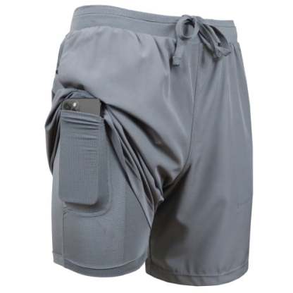 🔥Men's 2 in 1 Stretch Active Quick Dry Gym Running Shorts With Liner