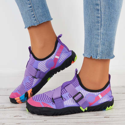 Men Buckle Decor Water Shoes Quick Drying Aqua Sneakers