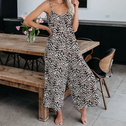 Plus Size Women Fashion Wide Leg Suspender Jumpsuit with Pockets Curvy Overalls