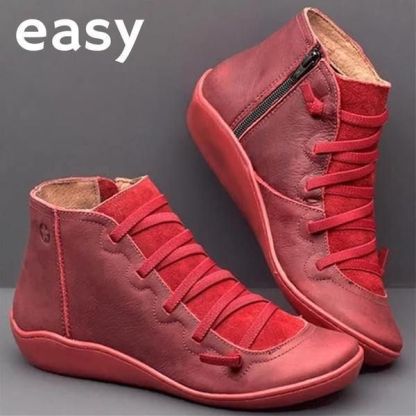 Premium Orthopedic Lace-Up Ankle Boots, Genuine Comfy Orthopedic Leather Boots, 2024 Design