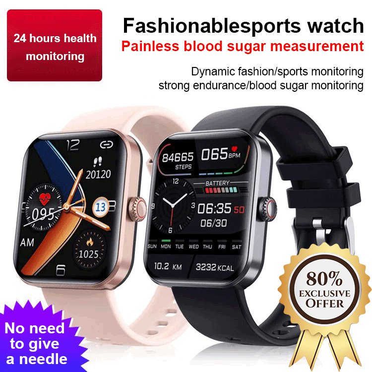 ♻ All day monitoring of heart rate,blood sugar, and blood pressure ⌚ Bluetooth fashion smartwatch