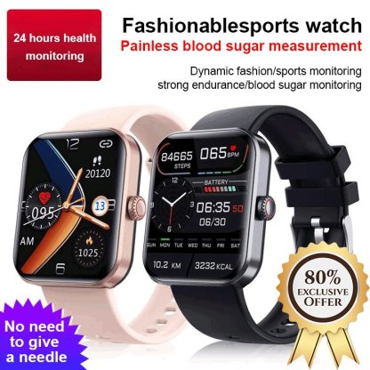 ♻ All day monitoring of heart rate,blood sugar, and blood pressure ⌚ Bluetooth fashion smartwatch