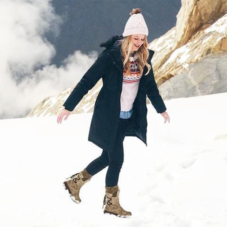 Women's Winter Warm Back Lace Up Snow Boots