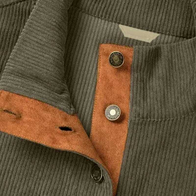 Men's Casual V-Neck Pullover Long Sleeve Rugby Shirt