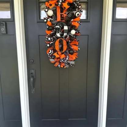 Halloween Wreaths For Front Door Boo Wreath