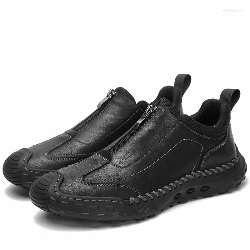 Handmade Leather Men's Casual Orthopedic Non-Slip Shoes