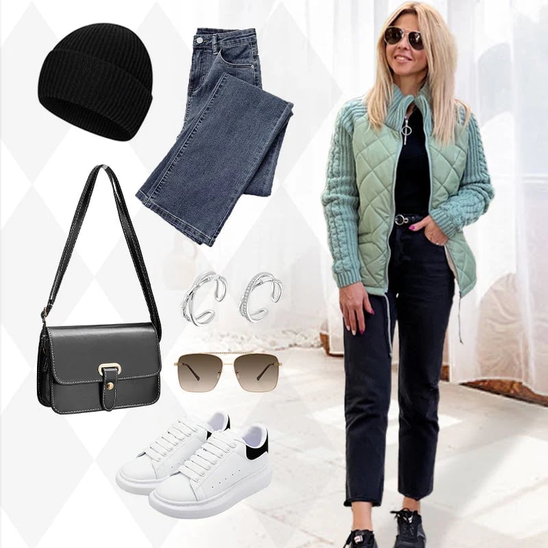 🔥Women’s Knit Patchwork Puffy Jacket🧷