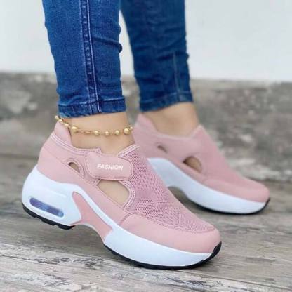 Plantar Fasciitis - Women's Orthopedic Air Cushioned Sole Flying Velcro Sneakers