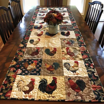 Swirl Pattern Quilted Table Runner