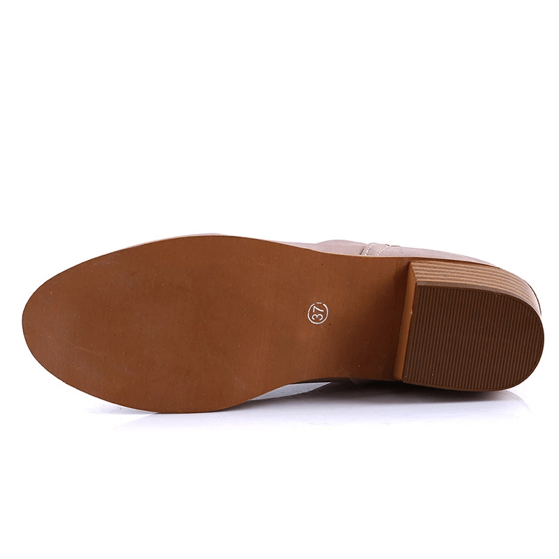 Women Orthopedic Ankle Boots Zipper Stacked Heel