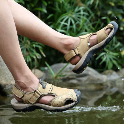 (👨‍⚕️Effect: Relieves Foot Pain) Men's Orthopedic Support Non-slip Sport Sandals Lightweight Trail Hiking Leather Sandals