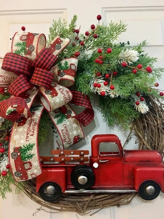 Red Truck Christmas Wreath