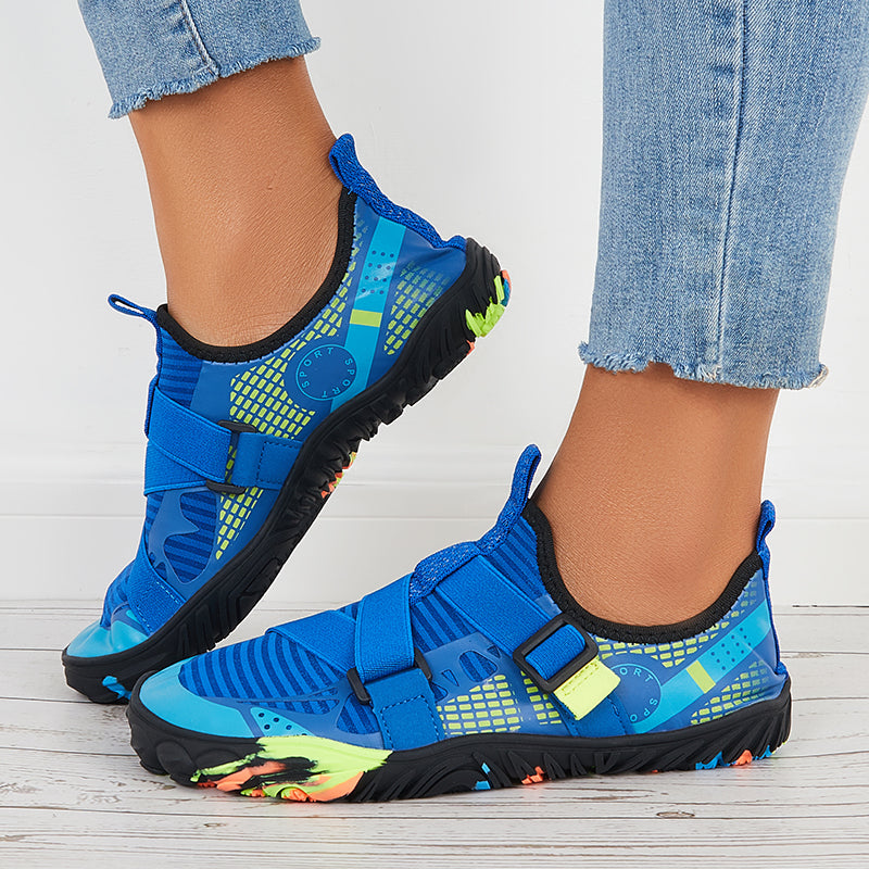 Men Buckle Decor Water Shoes Quick Drying Aqua Sneakers