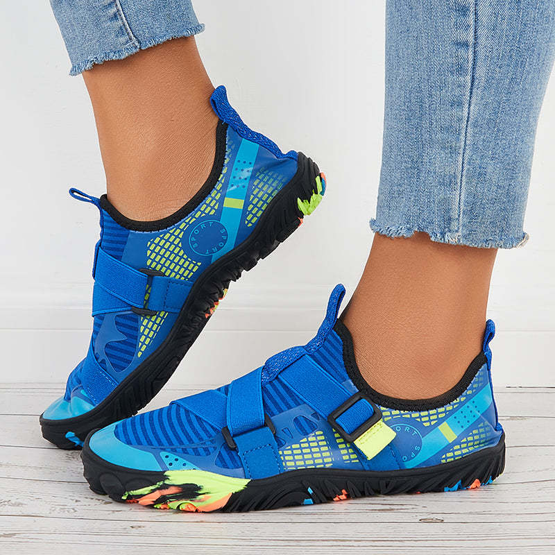 Men Buckle Decor Water Shoes Quick Drying Aqua Sneakers