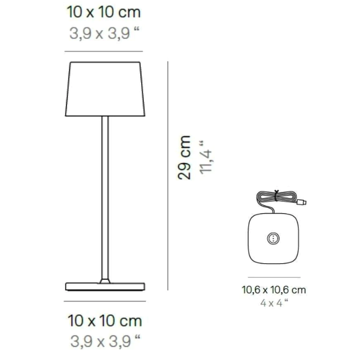 Rechargeable Cordless Table Lamp - 360° Shadowless Lighting Dimmable Waterproof Metal Light