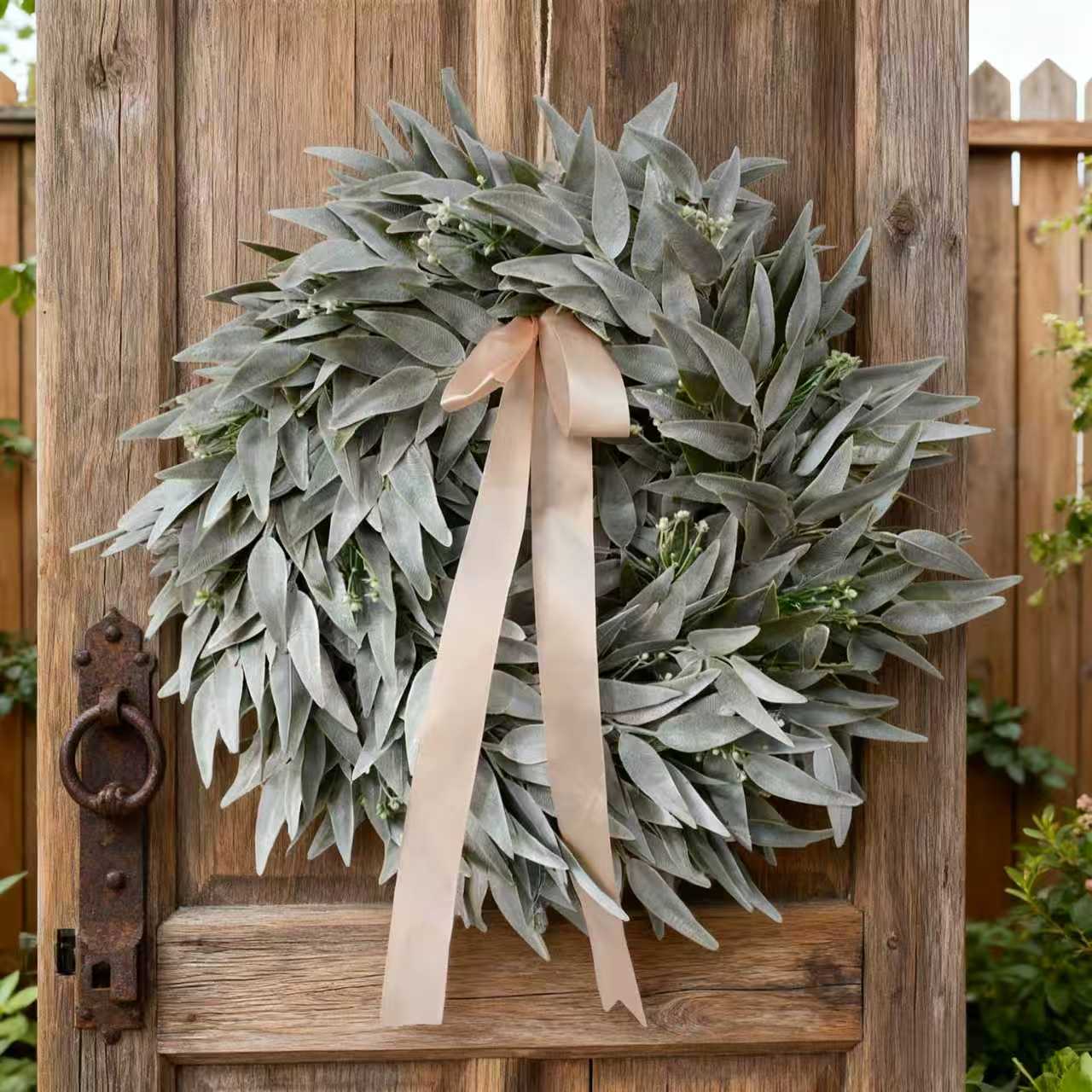 Frosted Olive Leaf Wreath/Christmas Wreath