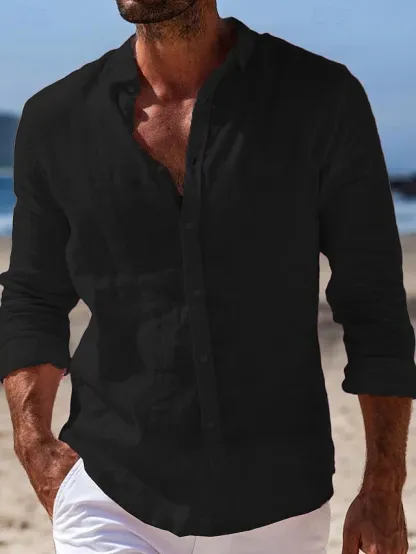 2025 New in-Men's Shirt Linen Shirt Summer Shirt