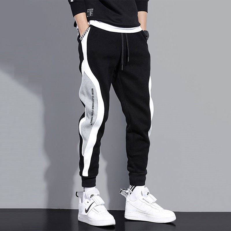 Men’s Color Blocked Fashion Sports Drawstring Sweatpants