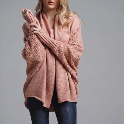 Bat sleeve Plus Size Long Knit Cardigan