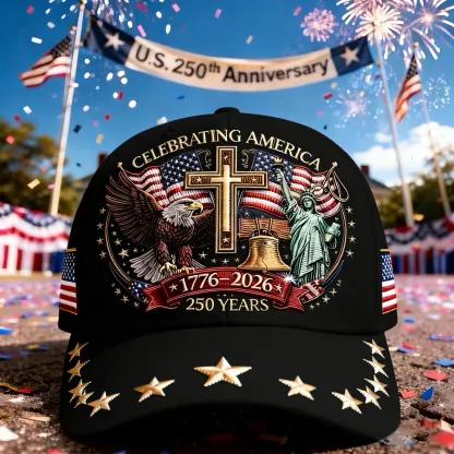 🦅Eagle & Liberty & Cross🎆United States 250th Anniversary Hat🧢