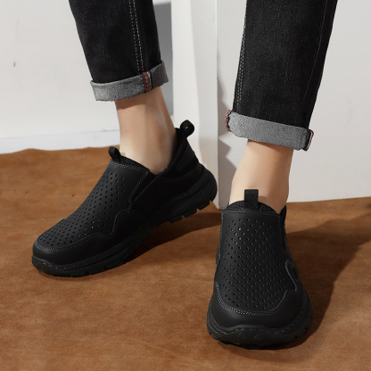 (⏰Limited Time Sale 70% OFF) Men's Orthopedic Leather Loafers - Comfortable Orthopedic Wide Toe Arch Support - Quick Dry Breathable Cushioning Non-slip and Puncture Resistant