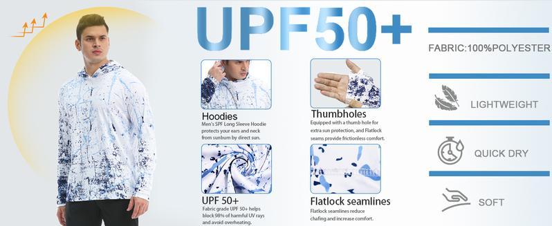 🎁🔥Men's Swim & Outdoor UPF 50+ Sun Shirt  ,Lightweight SPF 50 UV Protection Hoodie