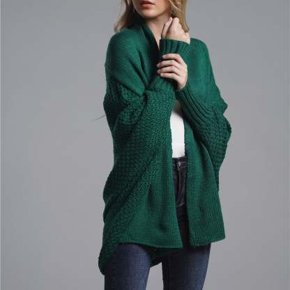 Bat sleeve Plus Size Long Knit Cardigan