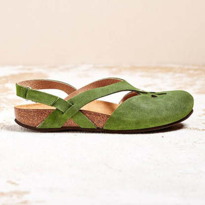 Women's Retro Velcro Cutout Flat Sandals
