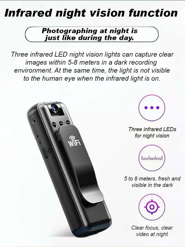 Infrared night vision portable recorder