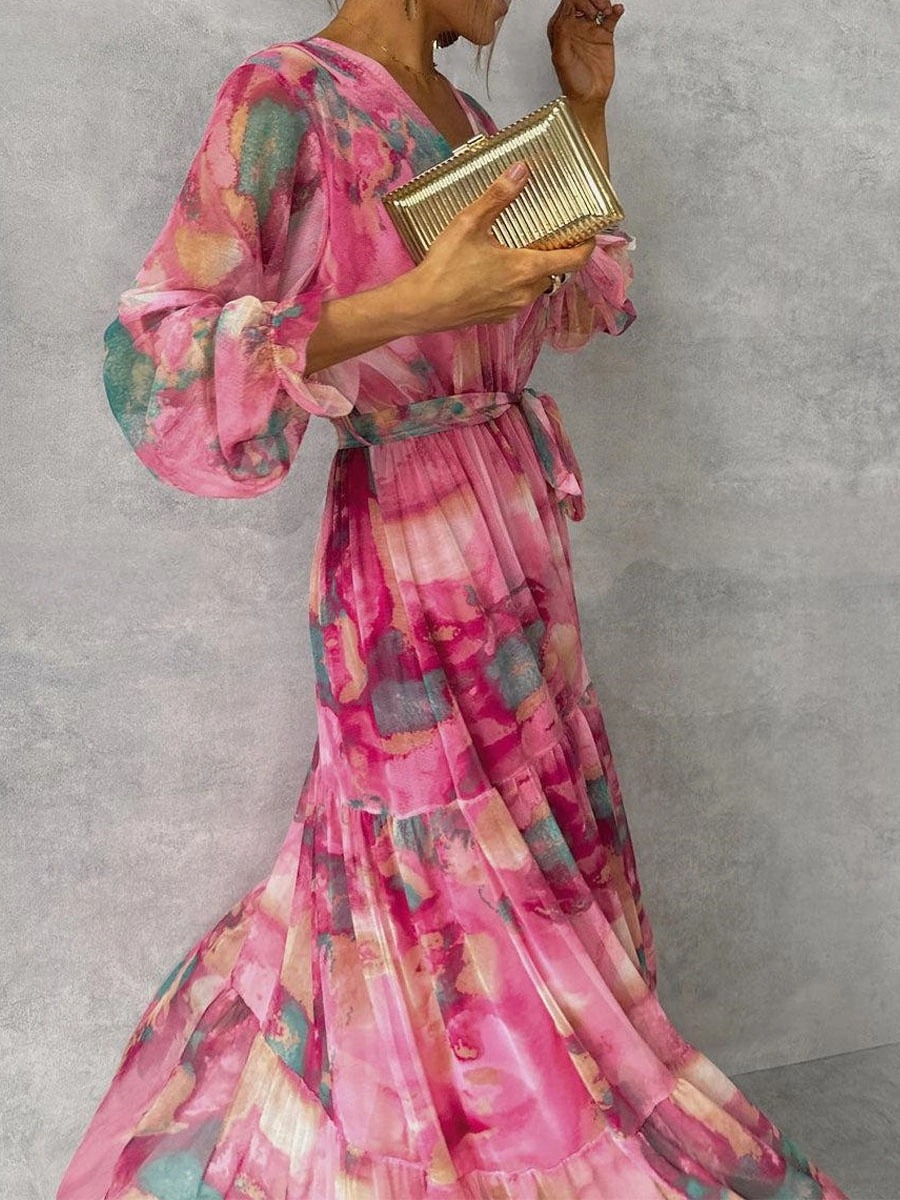 Cedar V-Neck Floral Wrap Dress – Lightweight, Long Sleeve Everyday Style