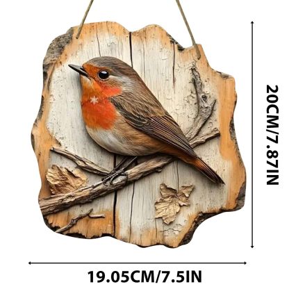 Wooden Hanging Bird Ornament for Animal Lovers Gift