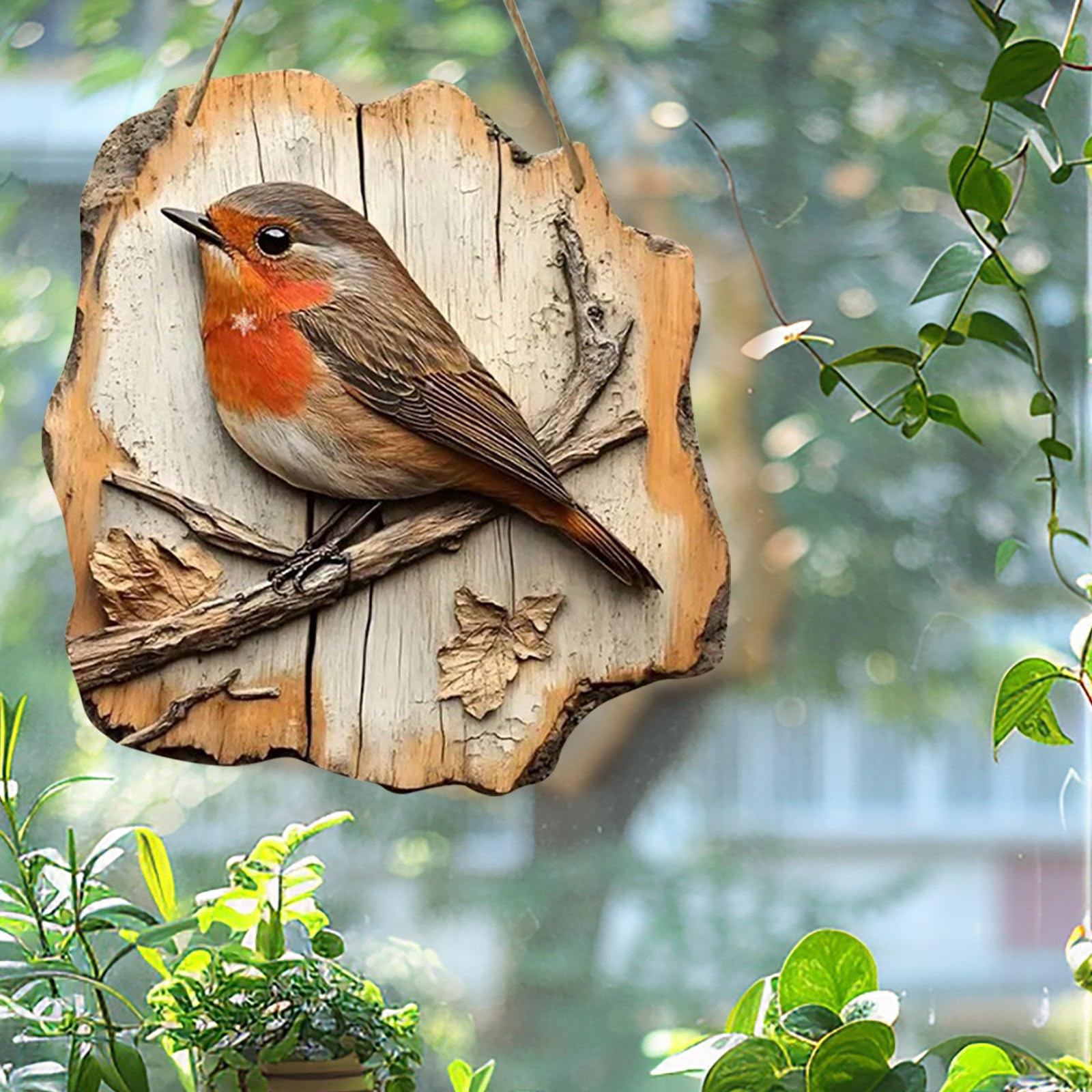Wooden Hanging Bird Ornament for Animal Lovers Gift