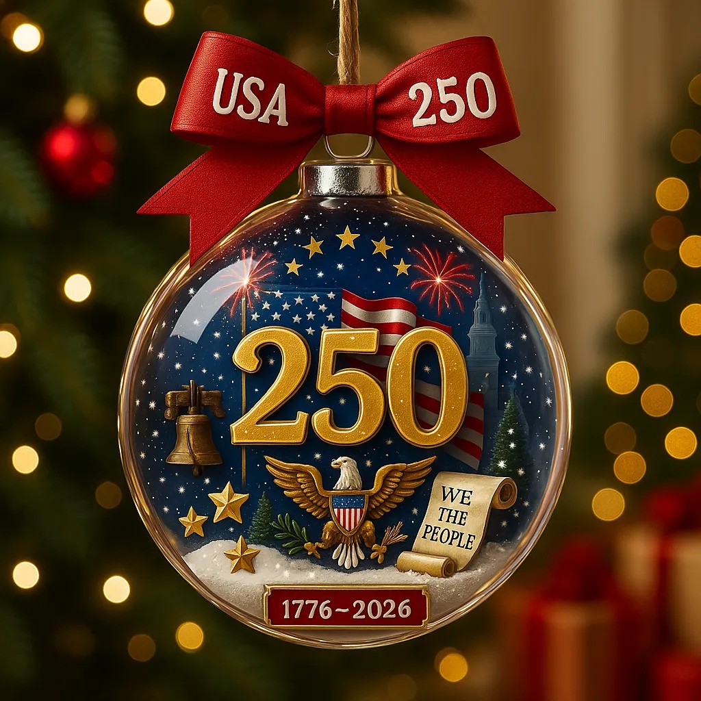 United States 250th Anniversary Commemorative Christmas Ornament