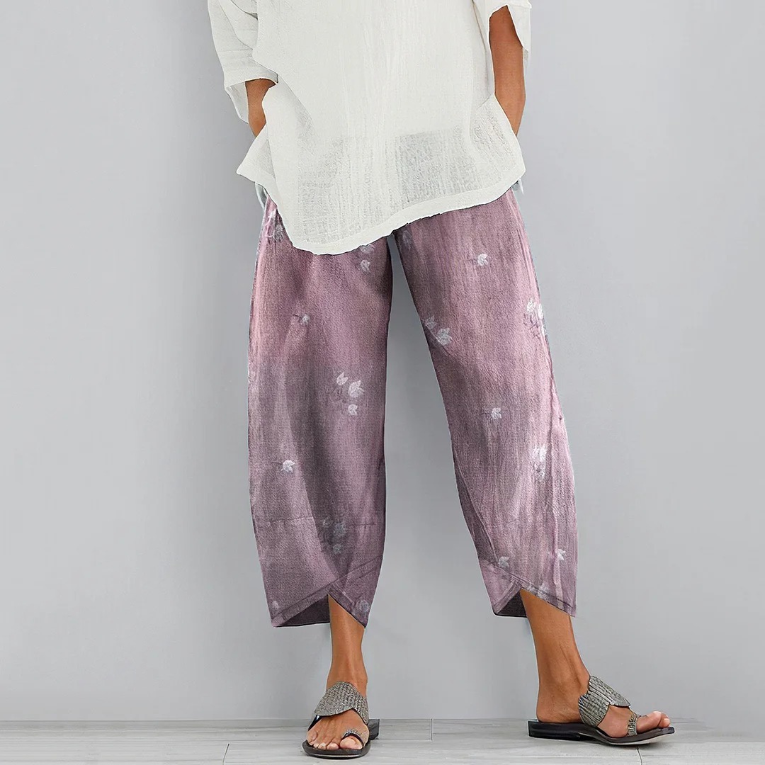 Vintage Blended Cotton Loose Casual Pants