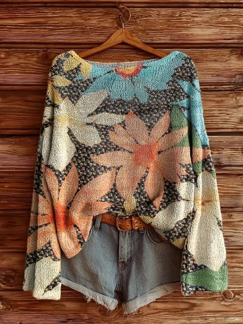 Cozy Boho Knit Sweater – Perfect for Fall & Winter Layering