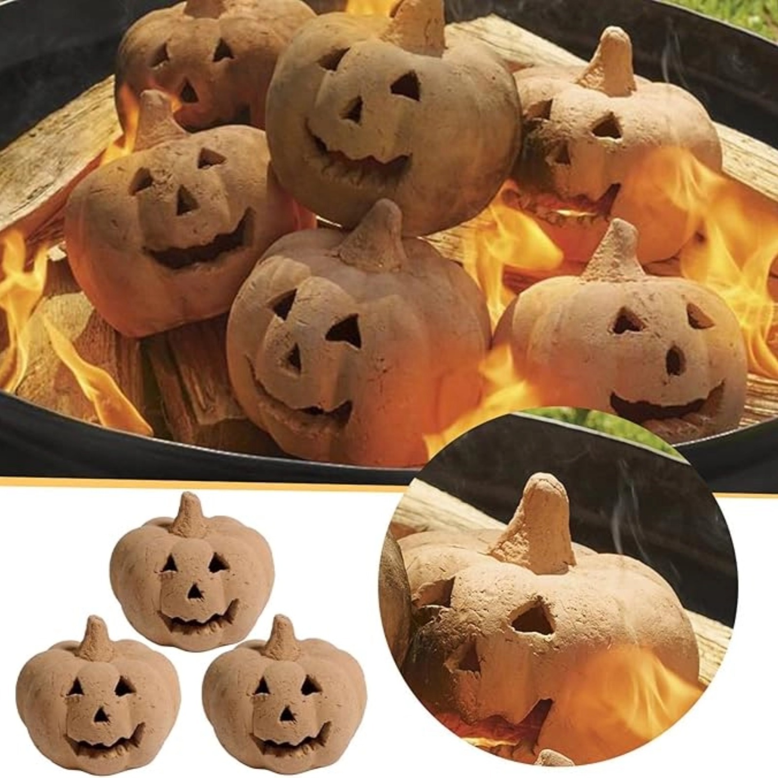 Halloween Ceramic Fireproof Fire Pit Skull