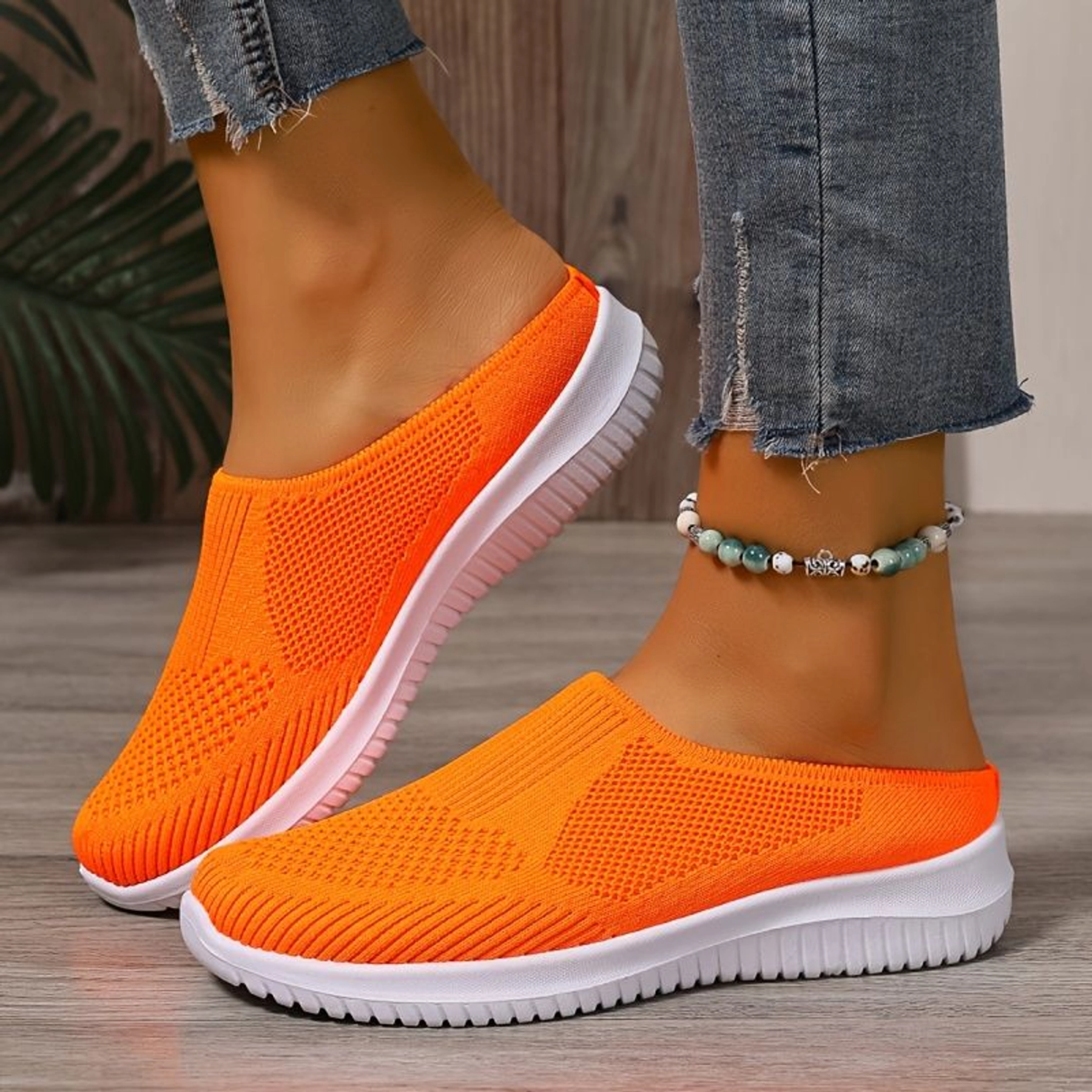 Women’s Breathable Knit Slip-On Walking Shoes