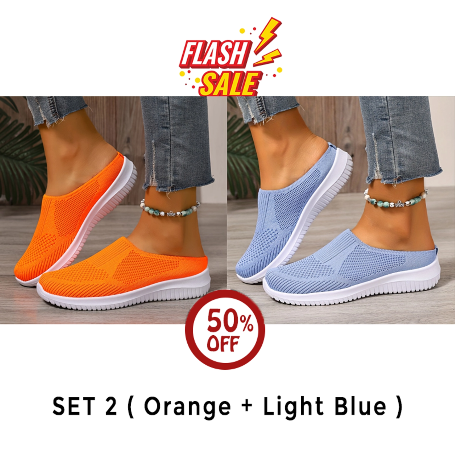 Women’s Breathable Knit Slip-On Walking Shoes