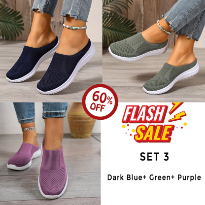 Women’s Breathable Knit Slip-On Walking Shoes