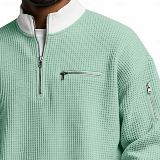 Men’s Waffle Long-Sleeve Half-Zip Top