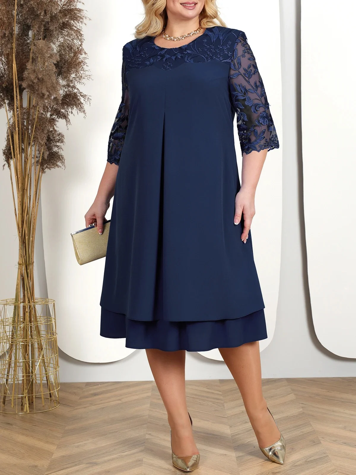 Sheer Breeze Layered Lace Dress