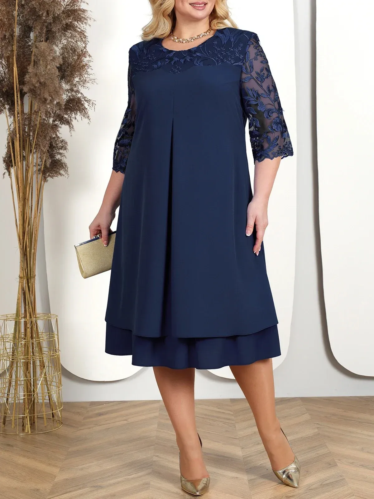 Sheer Breeze Layered Lace Dress