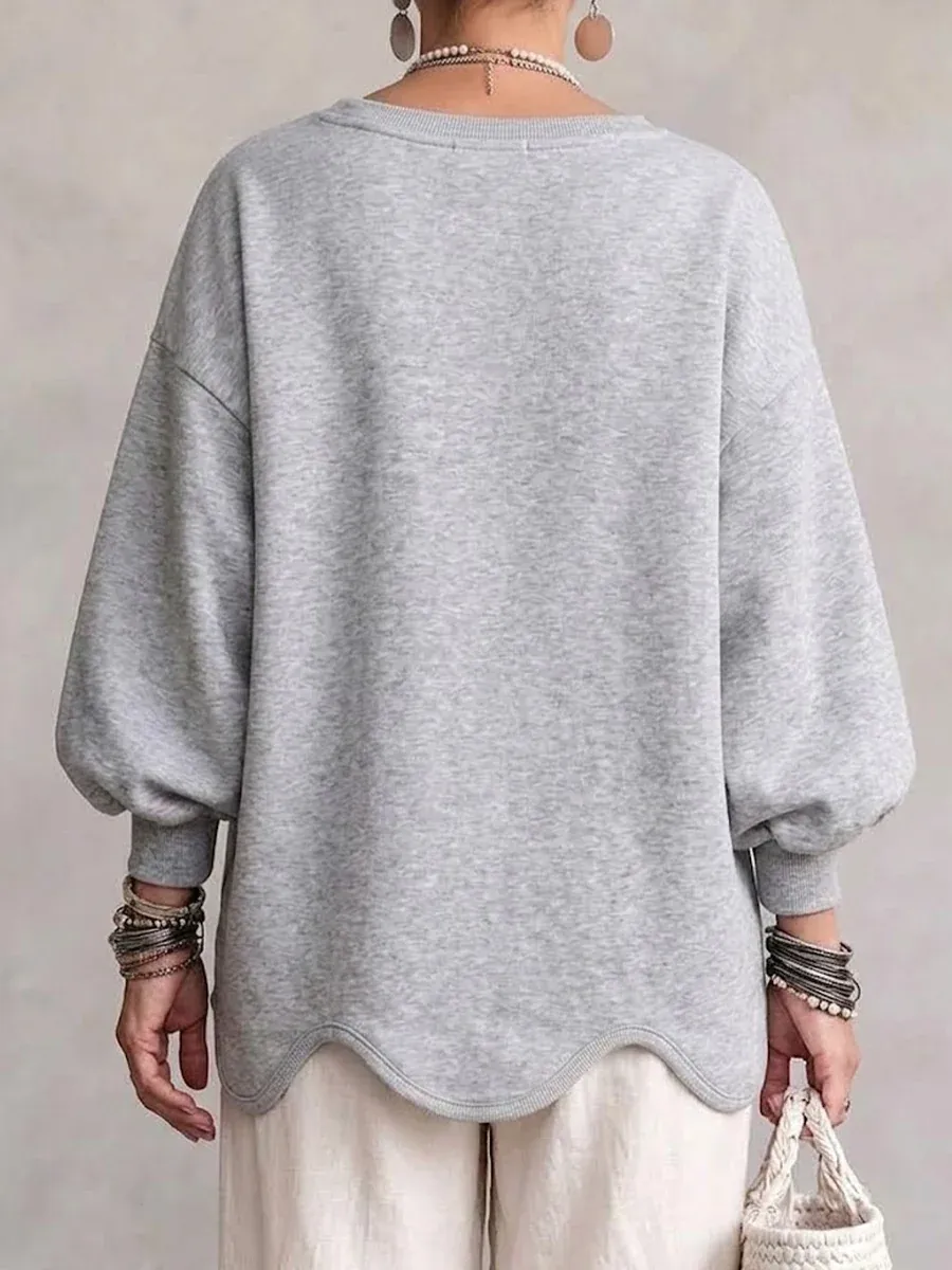 Oversized Sweatshirt With A Wavy Hem
