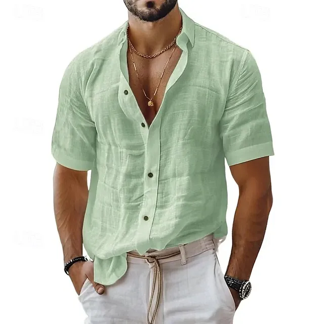 2025 New in-Men's Linen Short Sleeve Shirt